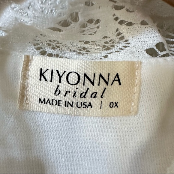 Kiyonna Mademoiselle White A-Line Plunge Lace Cocktail Dress - Picture 5 of 8